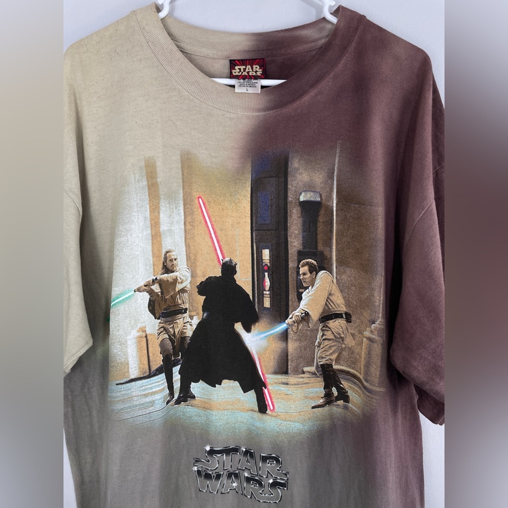 Vtg Star Wars Episode 1 The Phantom Menace Jedi vs. Sith T-Shirt Darth Maul Sz L - Picture 15 of 16